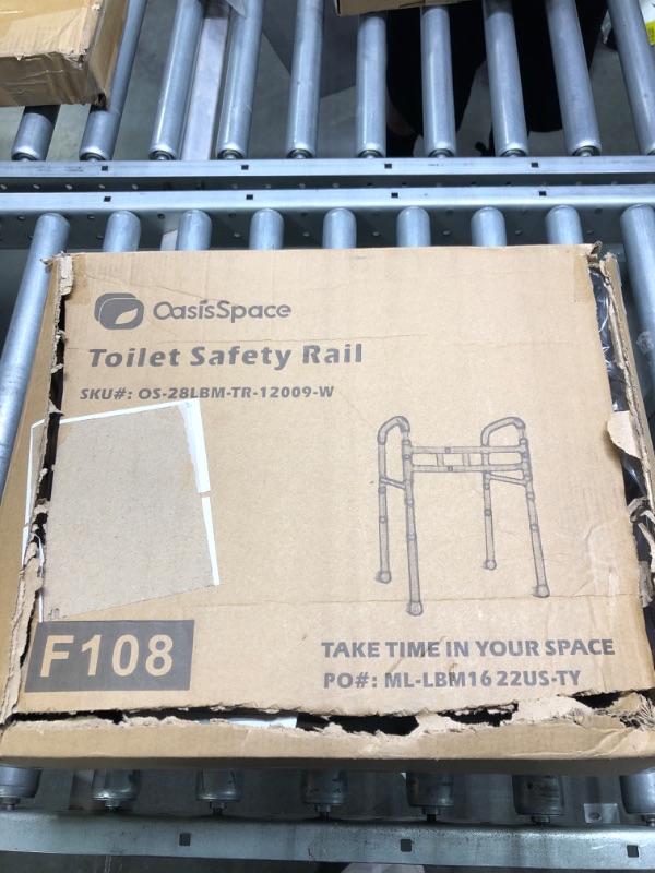Photo 3 of OasisSpace Stand Alone Toilet Safety Rail - Heavy Duty Medical Toilet Safety for