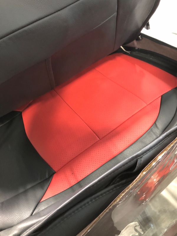 Photo 3 of OASIS AUTO 2018-2022 Wrangler JL 4 Door Custom Leather Seat Covers (W/O Rear Cup Holder, Black&Orange) W/O Rear Cup Holder black&orange