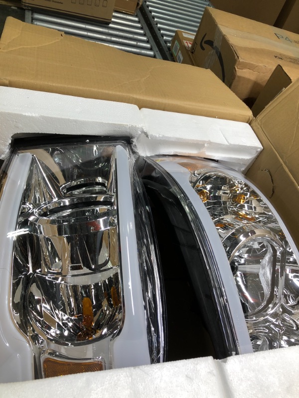 Photo 4 of MOSTPLUS Headlight Assembly Compatible with 2006-2008 Ram 1500/2006-2009 Dodge Ram 2500 3500 Front Lamp with Sequential Turn Light/ Led DRL--Chrome Housing/Clear Lens/Amber Reflector DRL/Dynamic Chrome/Clear/Amber