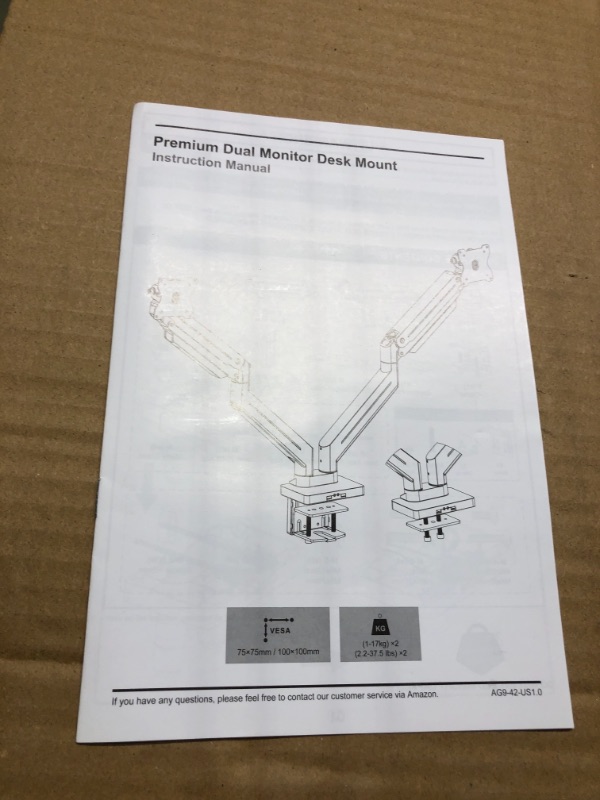 Photo 1 of MOUNTUP Dual Monitor Desk Mount for 13-42’’ Computer Screen, Ultrawide Monitor Arm Holds up to 37.5 lbs Each, Full Motion Monitor Stand for 2 Monitors with Clamp/Grommet Base, VESA Mount 75x75 100x100