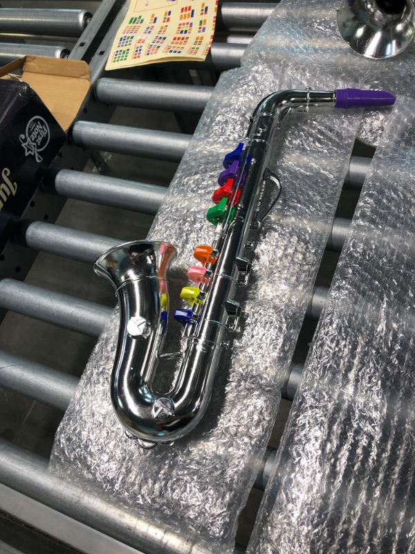 Photo 1 of Set of 3 Kids Musical Instruments Toy Clarinet, Toy Saxophone and Toy Trumpet, 3 Wind and Brass Musical Instruments Combo with Over 10 Color Keys Coded Teaching Songs for Toddlers