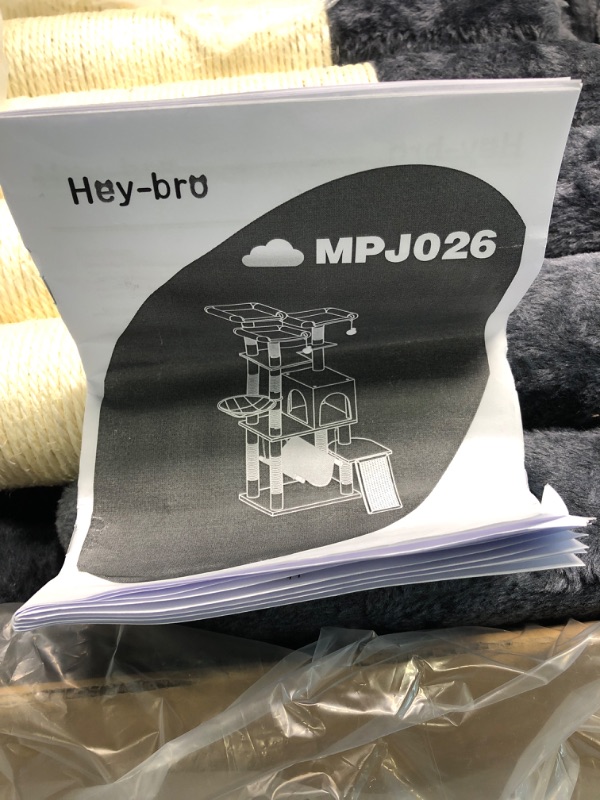 Photo 1 of Hey-brother 65" Extra Large Multi-Level Cat Tree Condo Furniture with Sisal-Covered Scratching Posts, 2 Bigger Plush Condos, Perch Hammock for Kittens, Cats and Pets (Smoky Gray) MPJ030G