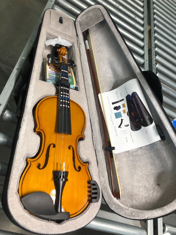 Photo 3 of DEBEIJIN Student Kids Adults Violin - Premium Violin for Kids Beginners - Ready To Play 3/4 Violin - Handcrafted Beginner Violin