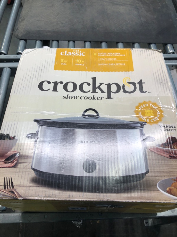Photo 2 of Crock-pot Oval Manual Slow Cooker, 8 quart, Stainless Steel (SCV800-S) Stainless Steel 8 QT Cooker