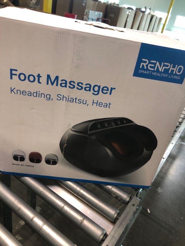 Photo 2 of RENPHO Foot Massager Machine with Heat, Gifts for Men and Women, Shiatsu Deep Kneading, Delivers Relief for Tired Muscles and Plantar Fasciitis, Fits Feet Up to Men Size 12 Black