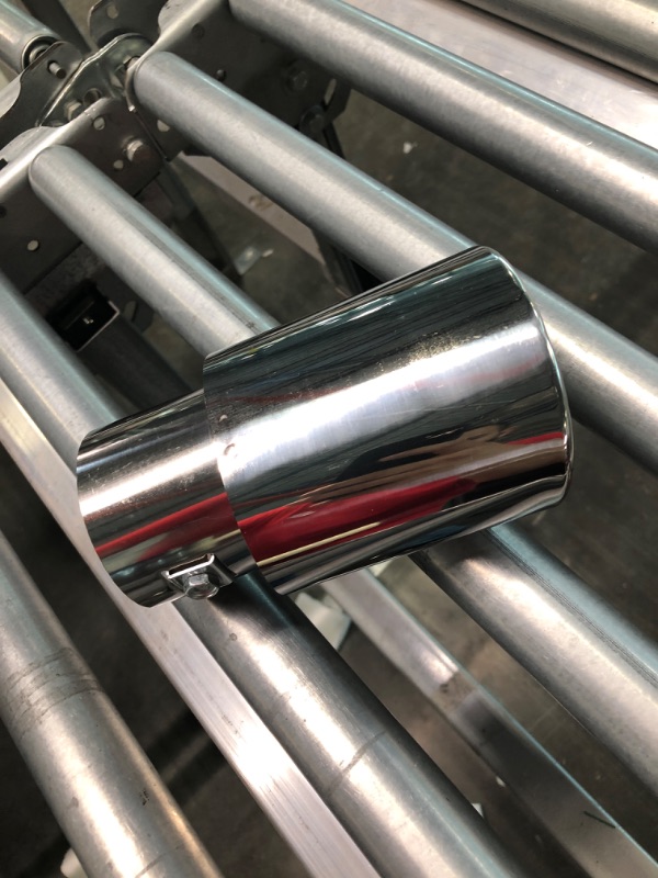 Photo 2 of cueclue 1 PC Car Polished Stainless Steel Exhaust Tail, 2.5" to 3.3" Car Exhaust Pipe Flue Muffler, Modified tailpipe Compatible with Most Vehicles Exterior Rear Tip Pipe (Straight) & Straight - 1PC