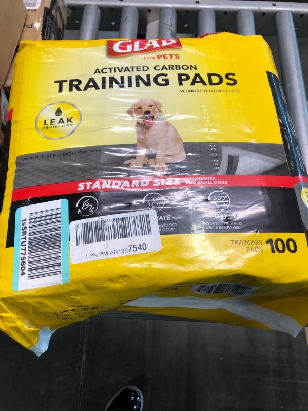 Photo 2 of Glad for Pets Black Charcoal Puppy Pads 23" x 23" | Puppy Potty Training Pads That ABSORB & NEUTRALIZE Urine Instantly | New & Improved Quality Puppy Pee Pads, 100 count Regular - 23" x 23" 100 Count