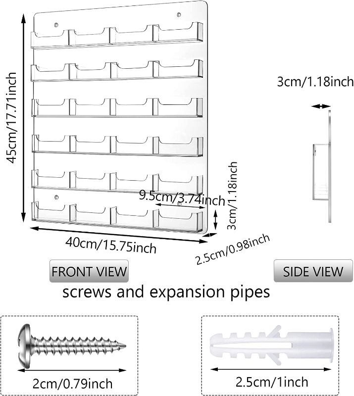 Photo 1 of 24 Pockets Business Card Holder Wall Mount Rack Card Display Rack Clear Sticker Display Rack Business Card Display Holder Clear Acrylic Card Organizing