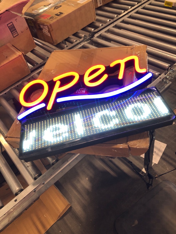 Photo 2 of MaxLit 21'' x 16'' Open Business Sign with Programmable Scrolling Message Display (White, 21'' x 16'')