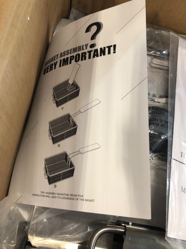 Photo 1 of TOPKITCH Commercial Deep Fryer Stainless Steel Dual Tank Electric Deep Fryer with 2 Baskets Capacity 2 X 10L Electric Countertop Fryer for Restaurant and Home Use, 120V 3600W 20L, 120V 3600W