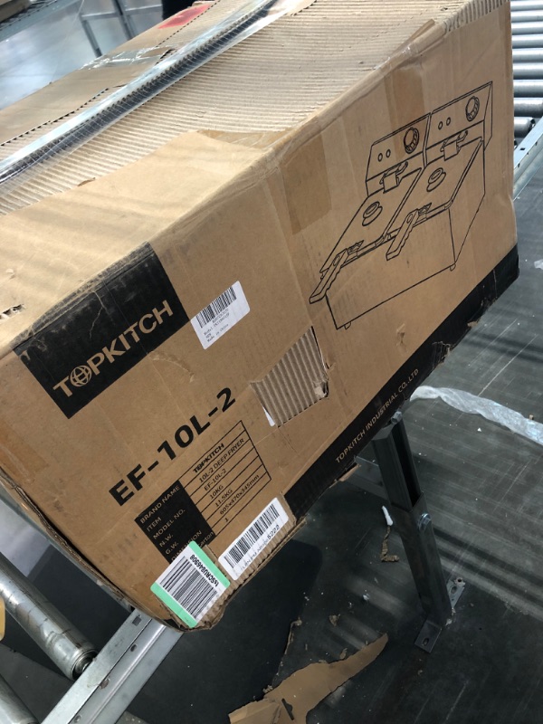 Photo 1 of TOPKITCH Commercial Deep Fryer Stainless Steel Dual Tank Electric Deep Fryer with 2 Baskets Capacity 2 X 10L Electric Countertop Fryer for Restaurant and Home Use, 120V 3600W 20L, 120V 3600W