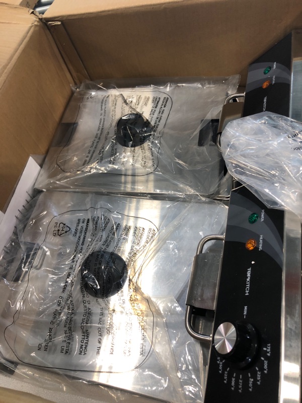 Photo 1 of TOPKITCH Commercial Deep Fryer Stainless Steel Dual Tank Electric Deep Fryer with 2 Baskets Capacity 2 X 10L Electric Countertop Fryer for Restaurant and Home Use, 120V 3600W 20L, 120V 3600W