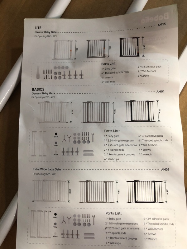Photo 3 of Babelio Baby Gate for Doorways and Stairs, 26-40 inches Dog/Puppy Gate, Easy Install, Pressure Mounted, No Drilling, fits for Narrow and Wide Doorways, Safety Gate w/Door for Child and Pets White 26-40 Inch (Pack of 1)