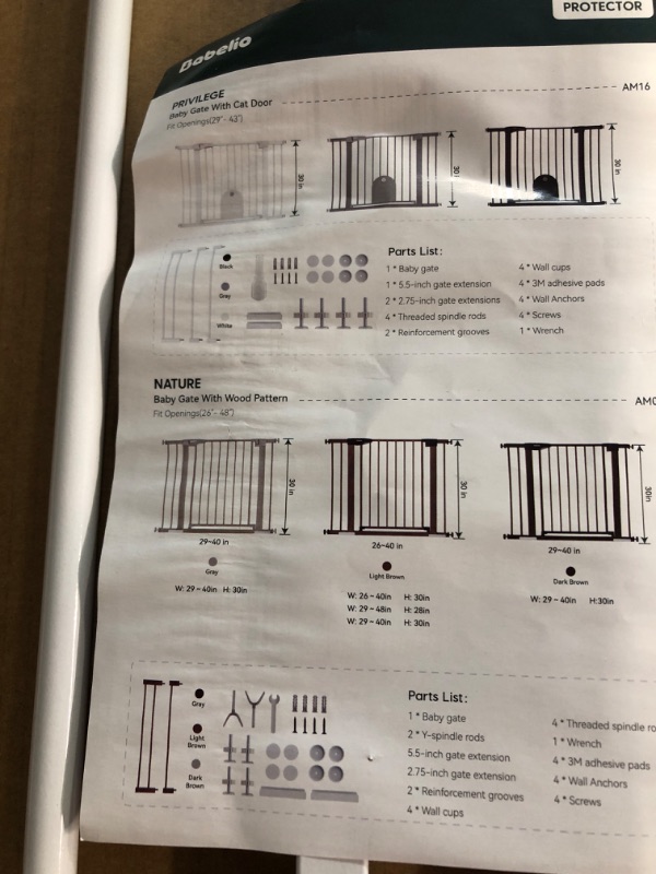 Photo 4 of Babelio Baby Gate for Doorways and Stairs, 26-40 inches Dog/Puppy Gate, Easy Install, Pressure Mounted, No Drilling, fits for Narrow and Wide Doorways, Safety Gate w/Door for Child and Pets White 26-40 Inch (Pack of 1)