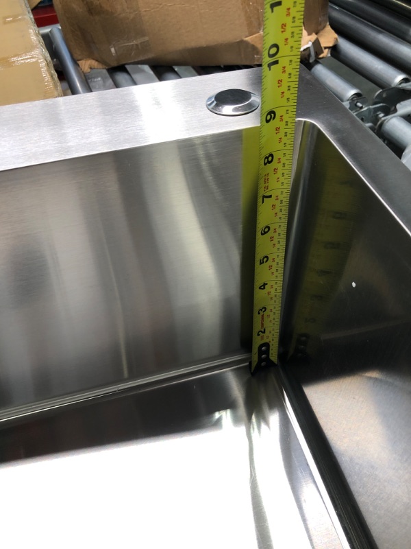 Photo 4 of  22 x 18 in. Stainless Steel Single Bowl 2-Hole Kitchen Sink, Top Mount Handmade Bar Prep Sink with Drain Drop in 