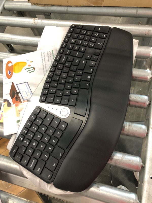 Photo 3 of Nulea Wireless Ergonomic Keyboard, 2.4G Split Keyboard with Cushioned Wrist and Palm Support, Arched Keyboard Design for Natural Typing, Compatible with Windows/Mac