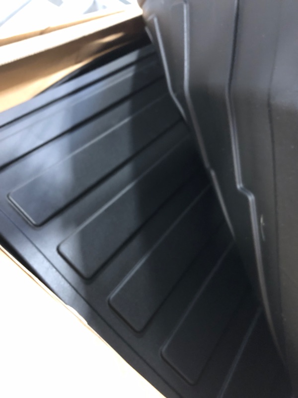 Photo 4 of BASENOR 4PCS Tesla Model Y Floor Mats TPE All-Weather Floor Liners & Trunk Mat Set Rear Cargo Liner Interior Accessories for Model Y 2020 2021 2022 2023 4PCS Set Mats