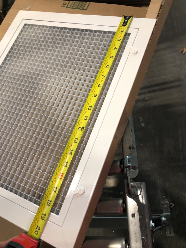 Photo 3 of 18x14 Cube Core Eggcrate Return Air Grille - Aluminum Rust Proof - HVAC Vent Duct Cover - White