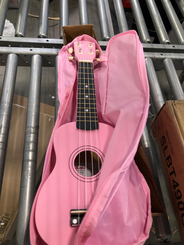 Photo 3 of ADM Soprano Ukulele for Beginners 21 Inch Hawaiian Wood Ukelele Kit for Kids Adult Student Starter Professional Ukalelee Pack Bundle with Free Lessons Gig Bag Strap Nylon String Tuner Pick, Pink