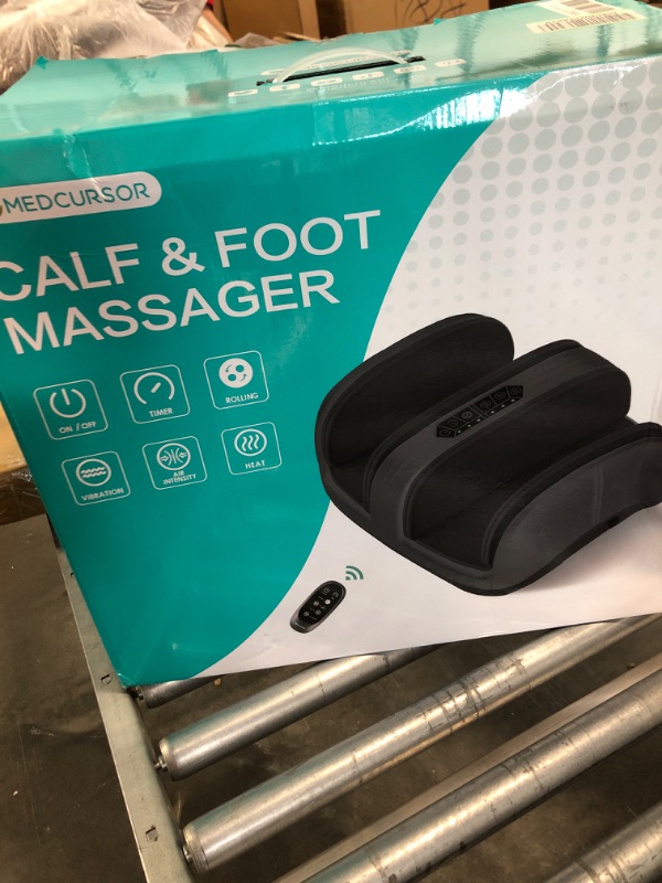 Photo 2 of Medcursor Foot and Calf Massager - Shiatsu Foot Massager Machine with Heat & Vibration, Calf-Ankle-Foot Massager with Deep Kneading, Wireless Remote, Air Pressure for Fatigue Relief, Home Office Use