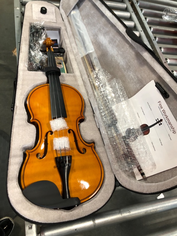 Photo 3 of DEBEIJIN Student Kids Adults Violin - Premium Violin for Kids Beginners - Ready To Play 3/4 Violin - Handcrafted Beginner Violin