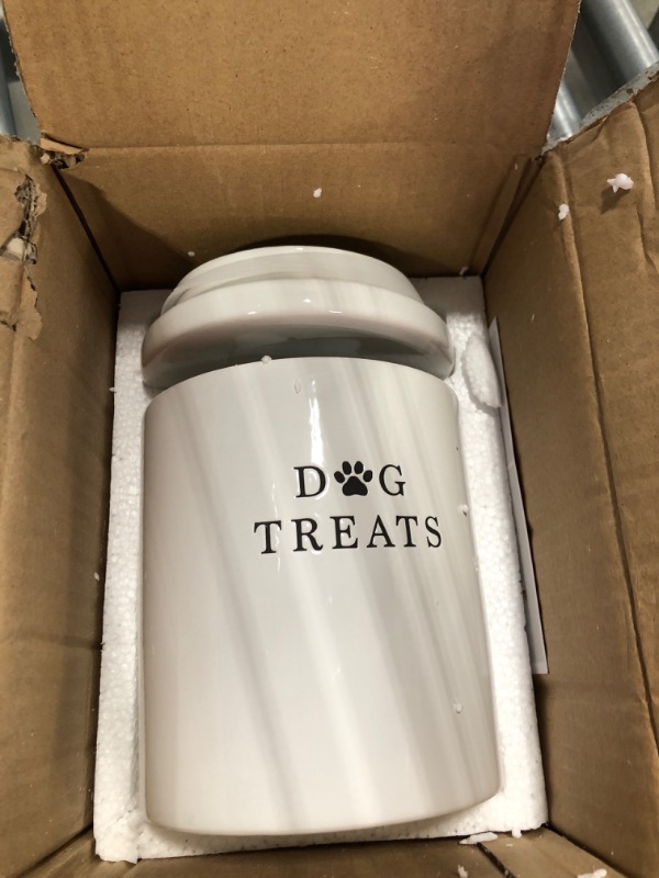 Photo 3 of Barnyard Designs Large Dog Treat Container Airtight, Cute Dog Treat Jar, Large Dog Treat Containers with Lids, Rustic Dog Treat Storage Container, Ceramic Dog Treat Jars for Kitchen Counter, White Dog Treats