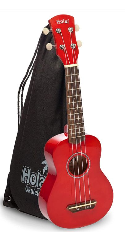 Photo 1 of Hola! Music Ukuleles for Adults, Kids & Beginners - 21" Maple Soprano Ukulele w/Bag & More - Red