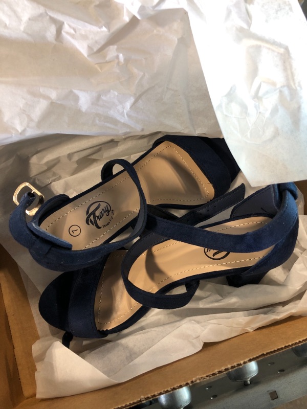 Photo 1 of Trary Chunky Heels for Women, Strappy Sandals for Women High Heel, Open Toe Womens Heels Sandals, Wedding Shoes for Bride, Summer Dressy Bridesmaid Heels, Homecoming Prom Shoes, Ankle Strap 3 Inch Block Heels
