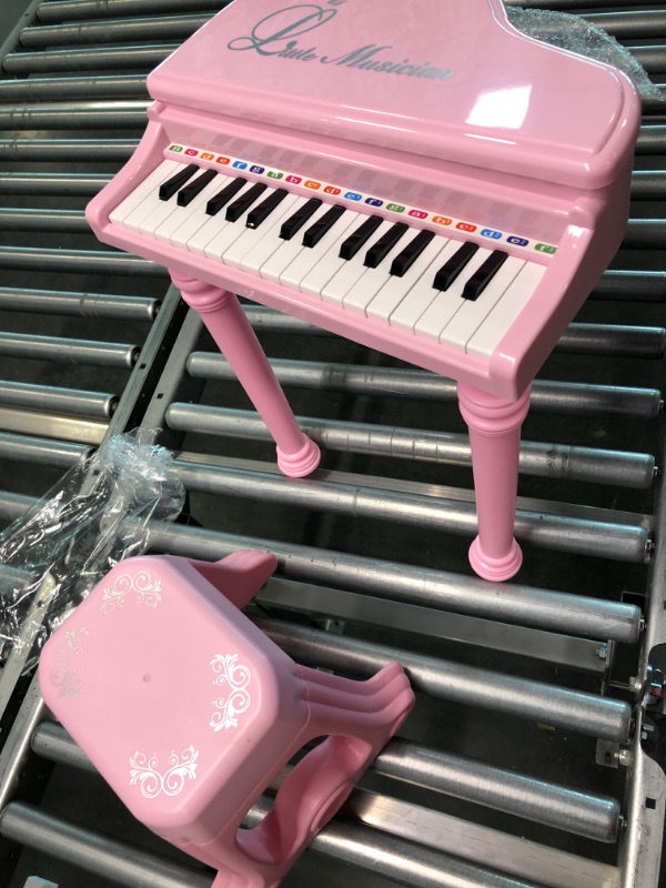 Photo 5 of Love&Mini Piano Toy Keyboard Pink 31 Keys for Age 2+ Year Old Girls Birthday Gifts, Kids Keyboard Toy Instruments Pink Piano with Microphone and Stool Light Pink With Stool 31 keys