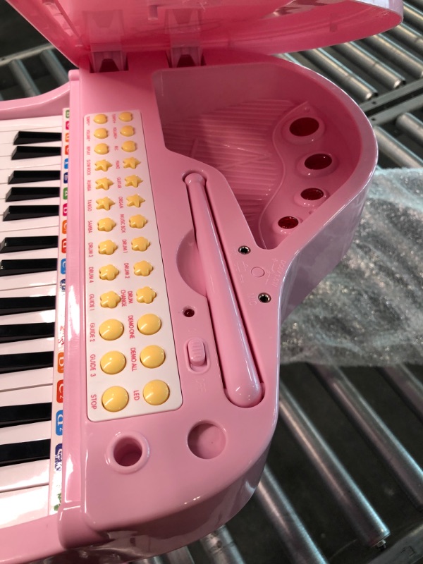 Photo 3 of Love&Mini Piano Toy Keyboard Pink 31 Keys for Age 2+ Year Old Girls Birthday Gifts, Kids Keyboard Toy Instruments Pink Piano with Microphone and Stool Light Pink With Stool 31 keys