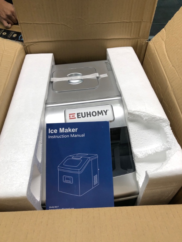 Photo 1 of EUHOMY Ice Maker Machine Countertop, 40Lbs/24H Portable Compact Ice Cube Maker, With Ice Scoop & Basket, Perfect for Home/Kitchen/Office/Bar (Sliver)