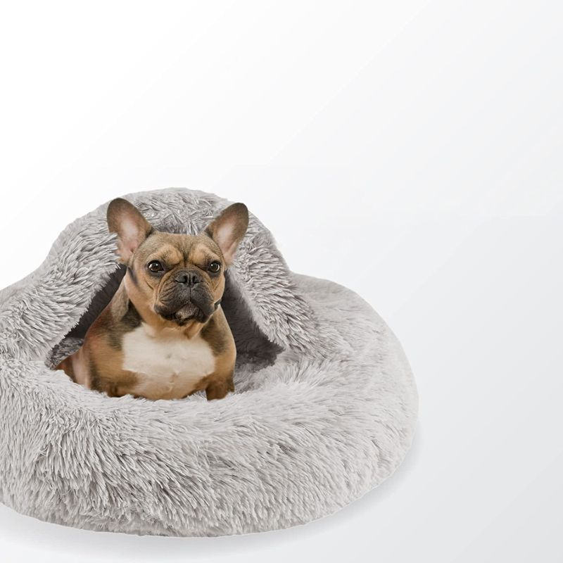 Photo 1 of 
Friends Forever Luna Donut Cat Bed Cave, Soft Faux Fur Hooded Blanket Dog Couch For Indoor Pet, Fluffy Calming Plush Shag, Cozy Round Cushion, Machine...