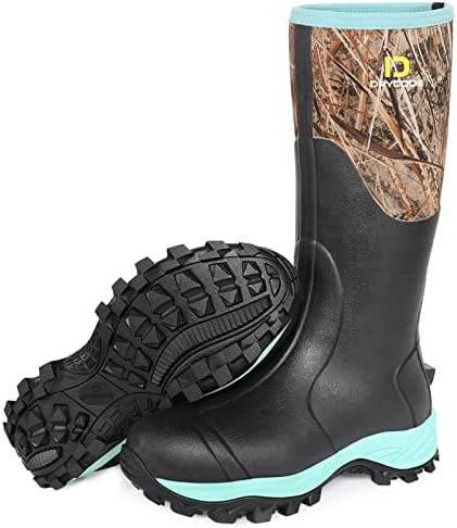 Photo 1 of DRYCODE Rubber Boots for Women with Steel Shank, 6mm Neoprene Warm Waterproof Rain Boots, Outdoor Mud Work Hunting Boots for Womens Gardening, Farming, Water Fishing, Snow
