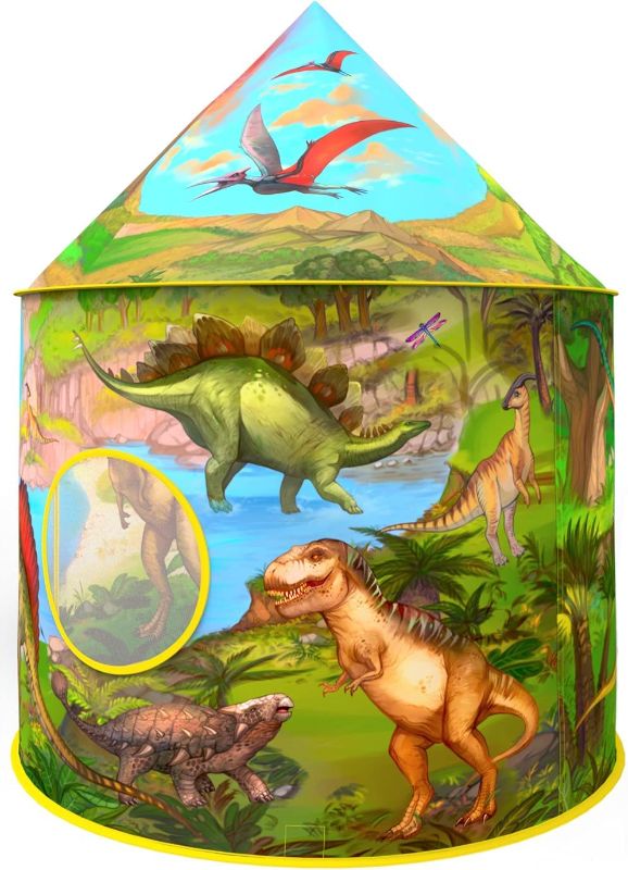 Photo 1 of Dinosaur Play Tent | Realistic Dinosaur Design Kids Pop Up Play Tent for Indoor and Outdoor Fun, Imaginative Games, Toys & Gift | Foldable Playhouse + Storage Bag for Boys & Girls