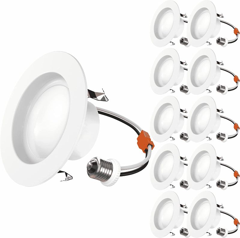 Photo 1 of Sunco Lighting 12 Pack 4 Inch LED Can Lights Retrofit Recessed Lighting, Smooth Trim, Dimmable, 3000K Warm White, 11W=60W, 660 LM, Damp Rated, Replacement Conversion Kit - UL Energy Star Listed