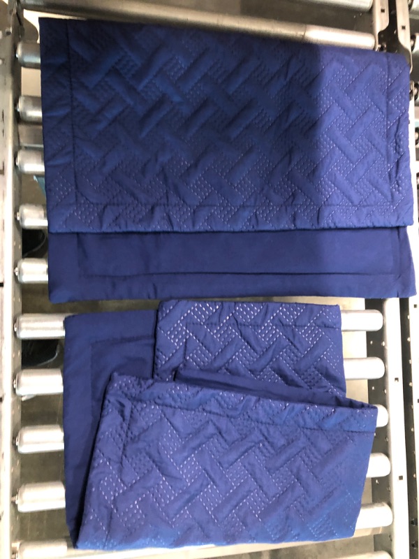 Photo 2 of Basic Choice 3-Piece Light Weight Oversize Quilted Bedspread Coverlet Set - Navy Blue, King / California King