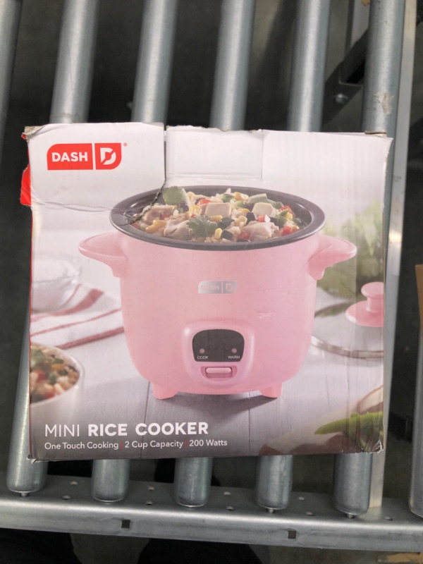 Photo 2 of DASH Mini Rice Cooker Steamer with Removable Nonstick Pot, Keep Warm Function & Recipe Guide, 2 cups, for Soups, Stews, Grains & Oatmeal - Pink Pink Rice Cooker