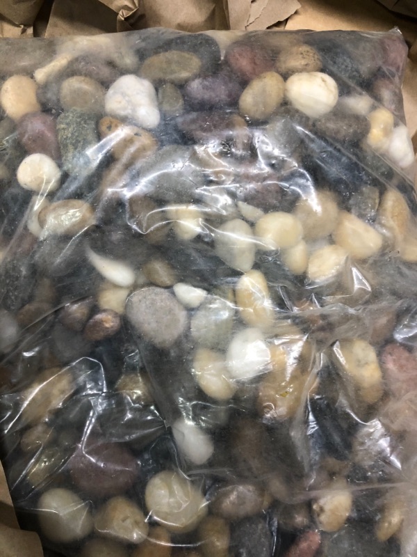 Photo 3 of [18 Pounds] Aquarium Gravel River Rock, Natural Polished Decorative Gravel,Garden Outdoor Ornamental River Pebbles Rocks, Polished Gravel, Mixed Color Stones,for Landscaping, Vase Fillers (20)