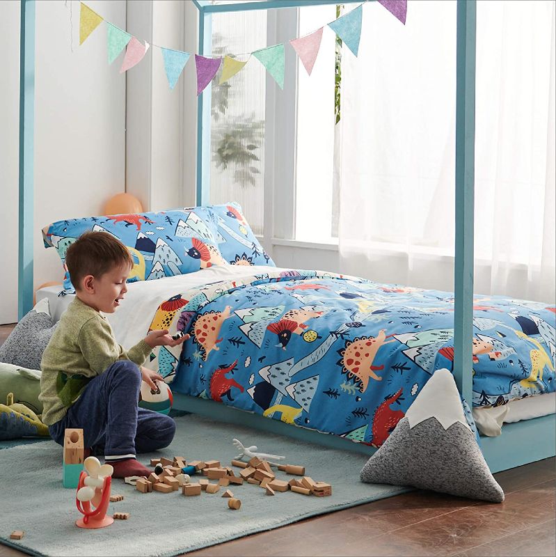 Photo 1 of 
Bedsure Kids Twin Bedding Sets for Boys, Dinosaur Bedding, 5 Pieces Bed in a Bag, Easy Care Super Soft Comforter and Sheets Set (Blue,Twin)
