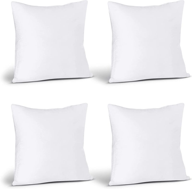 Photo 1 of Utopia Bedding Throw Pillows (Set of 4, White), 18 x 18 Inches Pillows for Sofa, Bed and Couch Decorative Stuffer Pillows