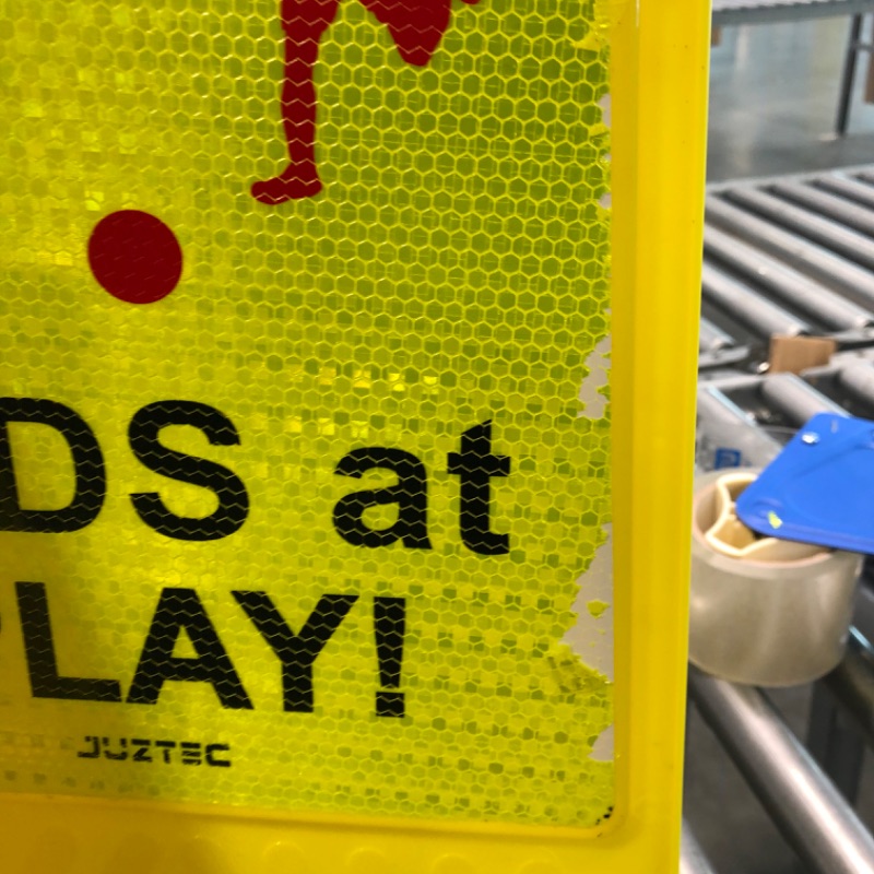 Photo 1 of  Slow Children Playing Sign For Street, Caution Kids At Play Sign, Down traffic Safety signs outdoor (3 Pack)
