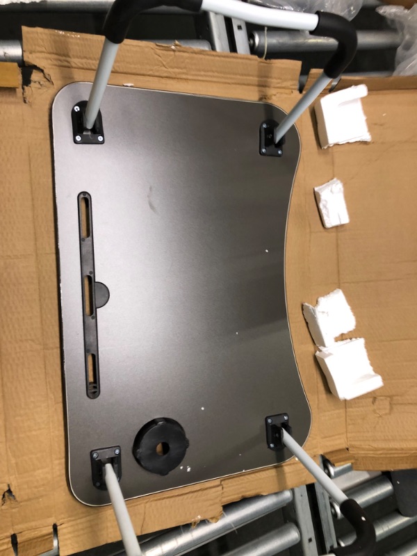 Photo 1 of Laptop Desk Laptop Bed Tray Table Large Foldable Laptop Notebook Stand Desk with Ipad and Cup Holder Perfect for Breakfast, Reading, Working,Watching Movie on Bed/Couch/Sofa (Black Stripe)
