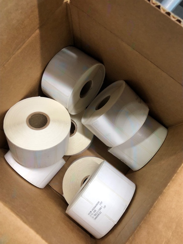Photo 2 of 2" X 1” Direct Thermal Labels, Made in The USA, Perforated UPC Barcode FBA Labels, Compatible with Rollo & Zebra Desktop Printers - 8 Rolls, 1300/Roll