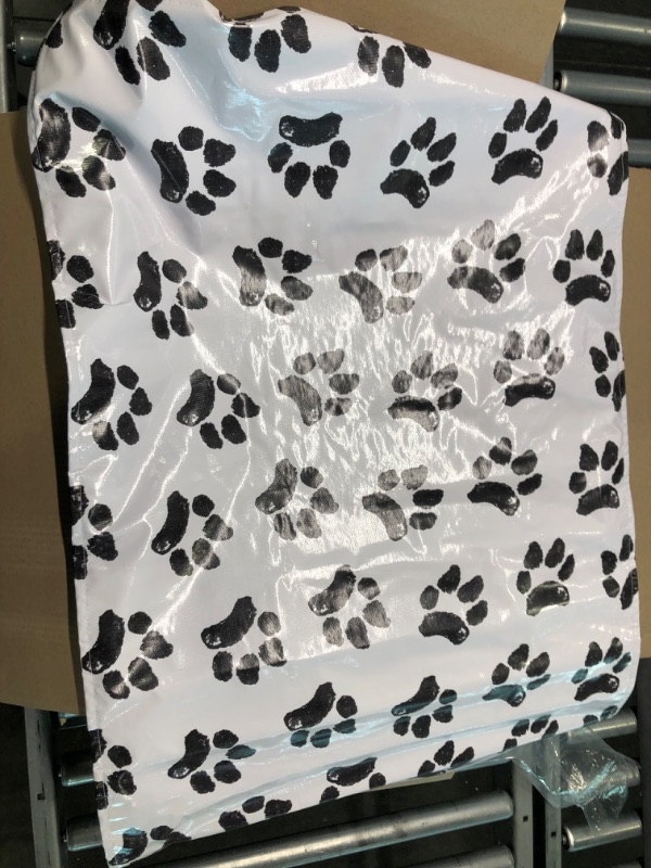 Photo 2 of Ezee~Visit Black and White Dog Paw Print Pet Vet Mat (Standard)