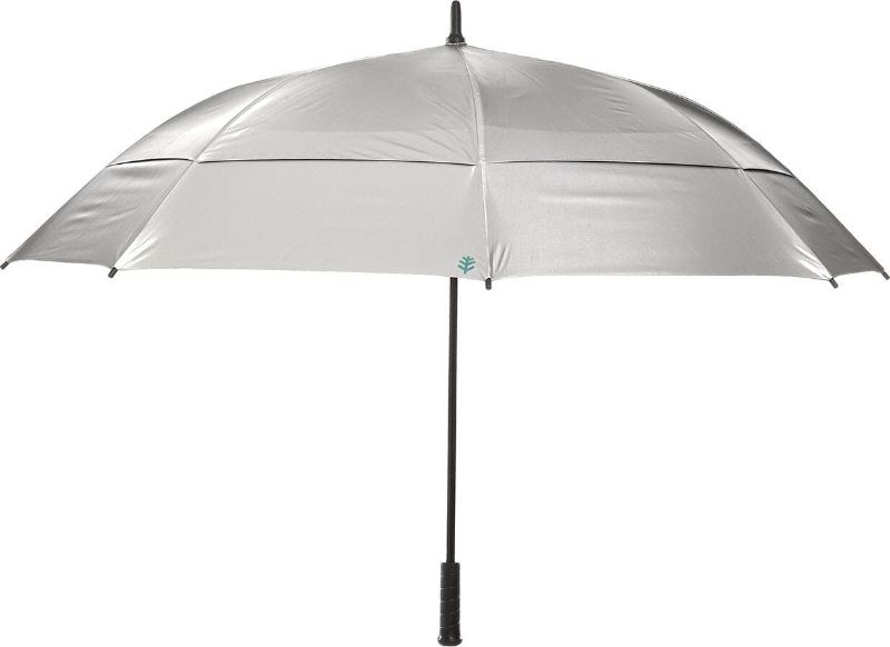 Photo 1 of UPF 50+ 62 Inch Tournament Golf Umbrella - Sun Protective (One Size- Silver/Green)
