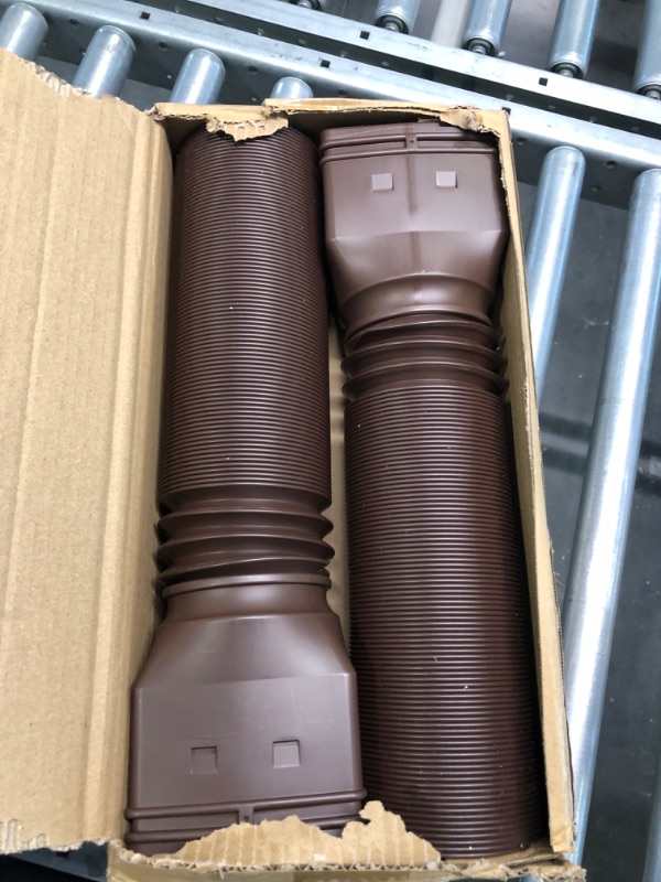Photo 4 of Gutter Downspout Extensions, 2 Pack Flexible Rain Gutter Downspout Extenders, Drain Downspout Extender for House Gutter Splash Block, Drainage Pipe Connector from 21"-60" - Brown