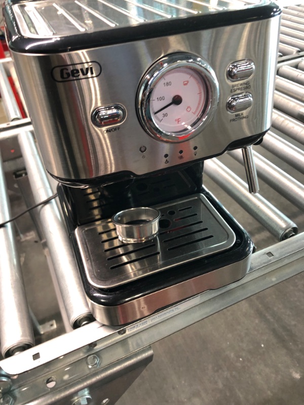 Photo 6 of Gevi Espresso Machine with steamer 15 Bar Pump Pressure, Cappuccino Coffee Maker with Milk Foaming Steam Wand for Latte, Mocha, Cappuccino, 1.5L Water Tank, 1100W, Black1