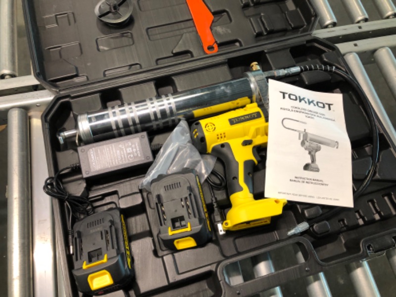 Photo 2 of TOKKOT Electric Grease Gun?20v Professional High Pressure Cordless Grease Guns?10000psi?2 Battery Kit with Carrying Case