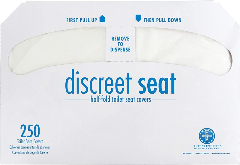 Photo 1 of Hospeco Discreet Seat Half-Fold Toilet Seat Covers (18 Packs of 250) - DS-5000,White