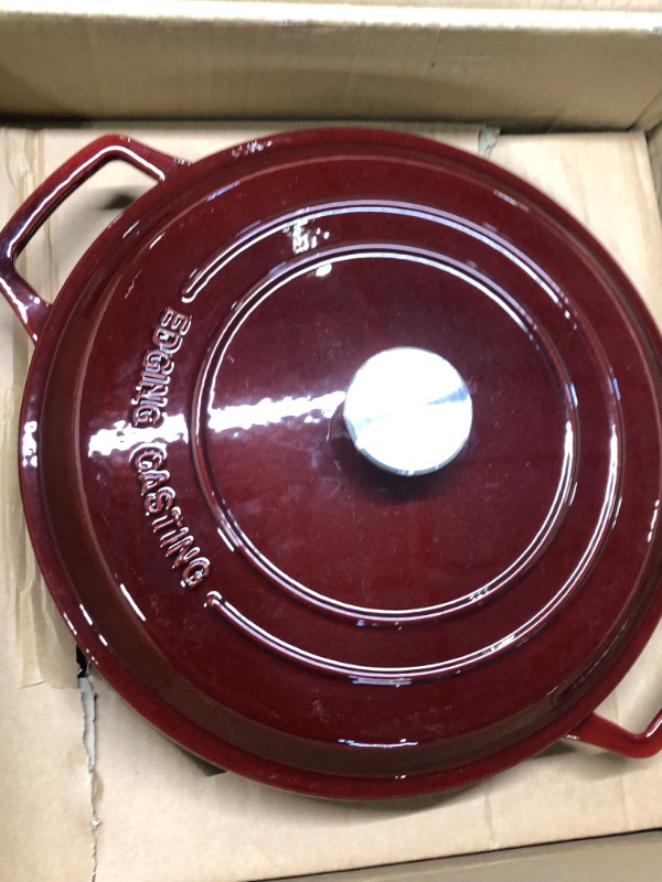 Photo 7 of Enameled Cast Iron Dutch Oven, 7.5 Quart Enamel Dutch Oven Cast Iron Pot With Lid, Suitable For Variety Stovetops,Island Spice Red Island Spice Red-7.5 7.5QT